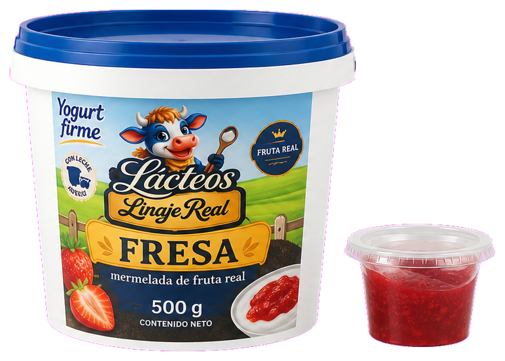 Presentación familiar de 500 gramos de yogurt firme Lácteos Linaje Real